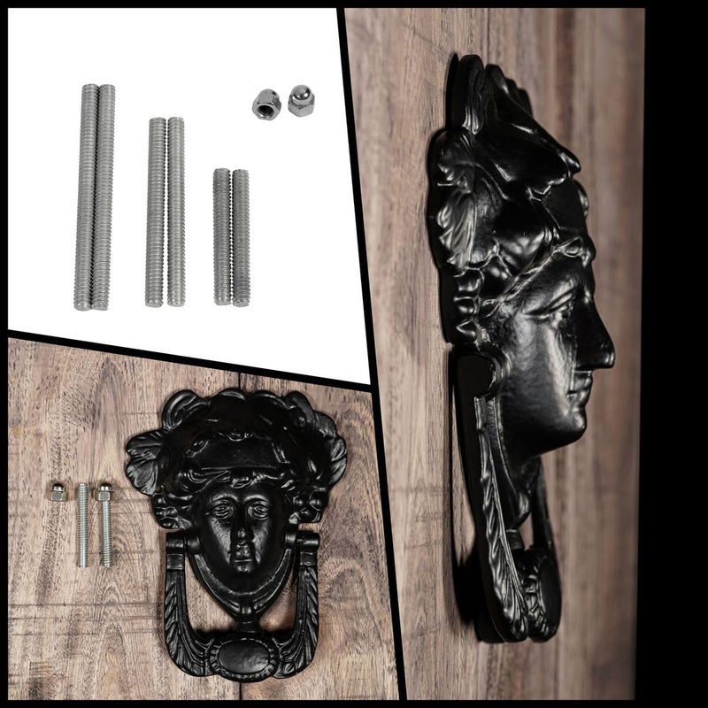 Mythrojan Medieval Door Knocker, Cast Iron Ring Knocker, Vintage Home Knocker for Home Improvement- 5â€ x 4â€ Black - Image 4